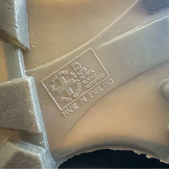 Vintage Dr Marten's Made in England Black Leather Boots AW004 PC03D Men's 8 - Picture 11 of 13